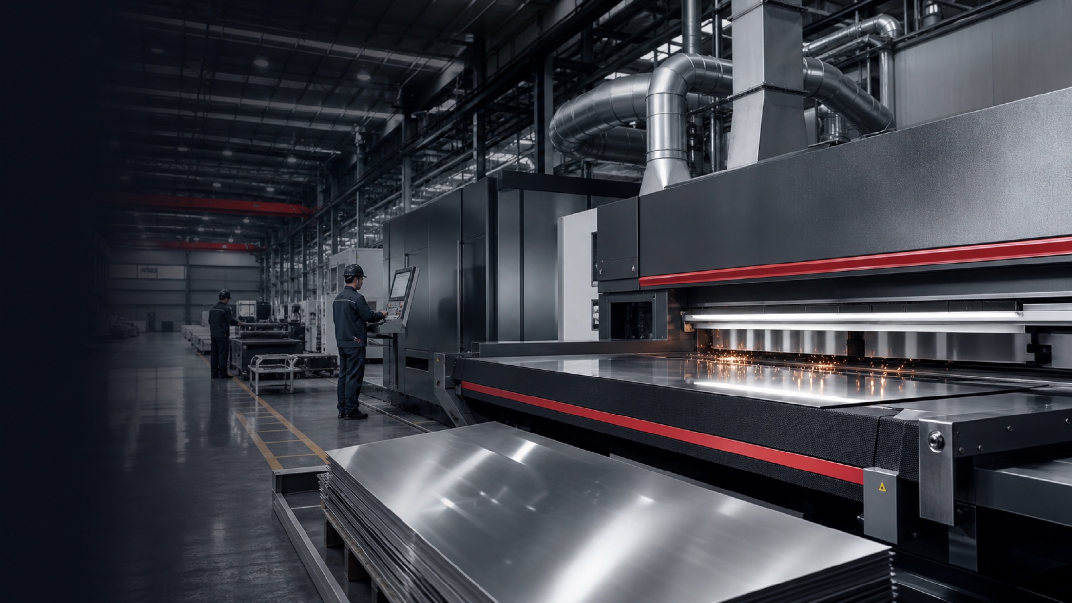 Modern metal polishing machinery production environment